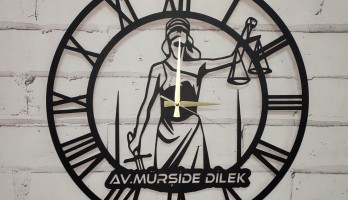 thumb Hukukçulara Özel Lazer Kesim Metal Duvar Saati