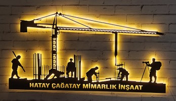 thumb İnşaat Yapan İşçiler Yapı Mühendislik Metal Tablo