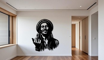 thumb Bob Marley Orta Parmak Metal Tablo