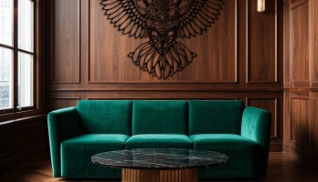 thumb Kanatları Açık Baykuş Lazer Kesim Metal Tablo