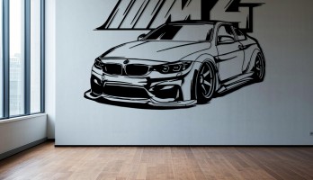 BMW M4 Lazer Kesim Metal Tablo