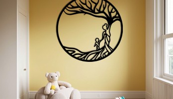 thumb Ağaç Anne ve Çocuk Metal Tablo