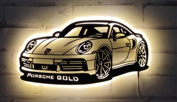 Porsche 911 Turbo S Lazer Kesim Metal Tablo