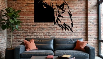 thumb Siyah Beyaz Kartal Kafası Metal Tablo