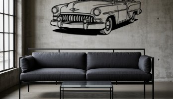 1950'ler Klasik Araba Lazer Kesim Metal Tablo