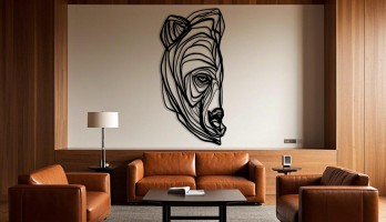 Yarım Ayı Kafası Metal Tablo