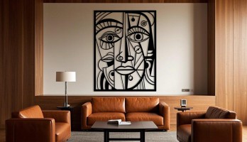 thumb Picasso Tarzı Lazer Kesim Metal Tablo