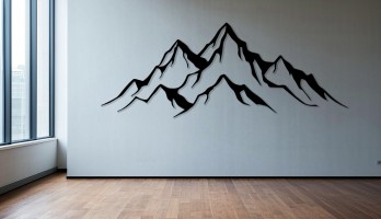 thumb Dağlar Lazer Kesim Metal Tablo