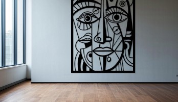 thumb Picasso Tarzı Lazer Kesim Metal Tablo