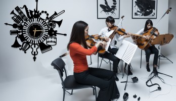 Müzik Evlerine Özel Lazer Kesim Metal Duvar Saati