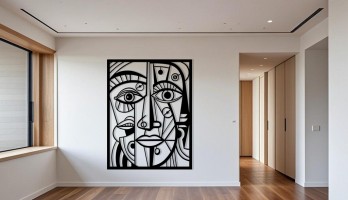 thumb Picasso Tarzı Lazer Kesim Metal Tablo