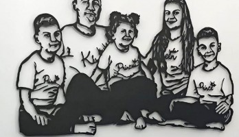 thumb Özel Tasarım Aile Lazer Kesim Metal Tablo