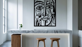 thumb Picasso Tarzı Lazer Kesim Metal Tablo