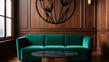 thumb Halka içinde Laleler Lazer Kesim Metal Tablo