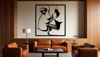 Kuru Kafa Öpücük Metal Tablo