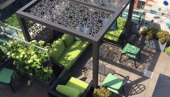 thumb Lazer Kesim Ferforje Yaprak Desenli Kamelya, Pergola ve Gazebo