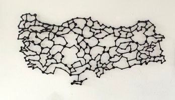 Geometrik Türkiye Haritası Metal Tablo