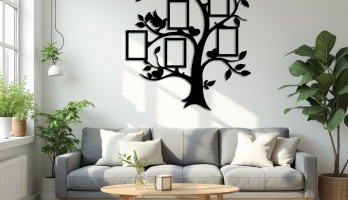 thumb Ağaç Resimlik Lazer Kesim Metal Tablo