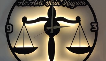 Kişiye Özel Adalet Terazi Metal Duvar Saati