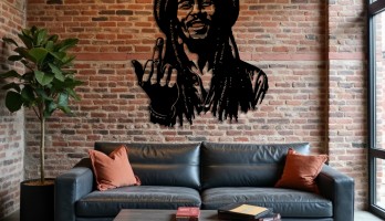 thumb Bob Marley Orta Parmak Metal Tablo