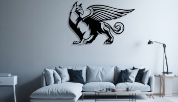 thumb Grifon Kartal Başlı Aslan Lazer Kesim Metal Tablo