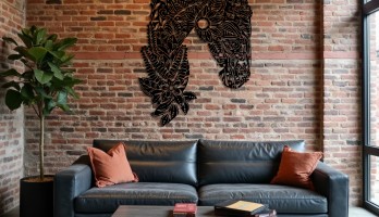 thumb Desenli At Kafası Lazer Kesim Metal Tablo