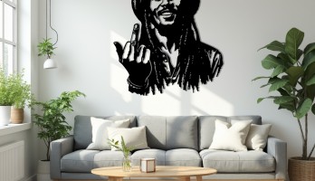 thumb Bob Marley Orta Parmak Metal Tablo
