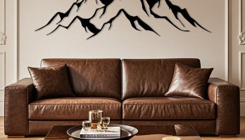 thumb Dağlar Lazer Kesim Metal Tablo