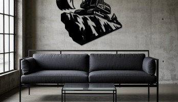 thumb Toprak Üzerinde Ekskavatör Metal Tablo