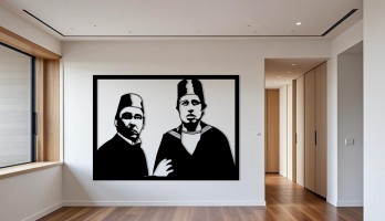 Şener Şen ve Kemal Sunal Süt Kardeşler Metal Tablo