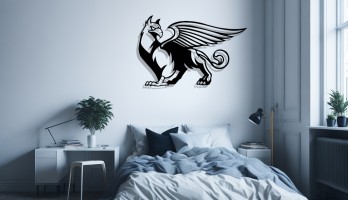 Grifon Kartal Başlı Aslan Lazer Kesim Metal Tablo