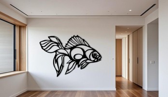 Koi Balığı Lazer Kesim Metal Tablo