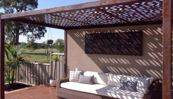 thumb Lazer Kesim Ferforje Yaprak Desenli Kamelya, Pergola ve Gazebo