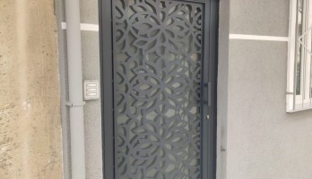 Lazer Kesim Metal Ferforje Camlı Apartman Giriş Kapısı