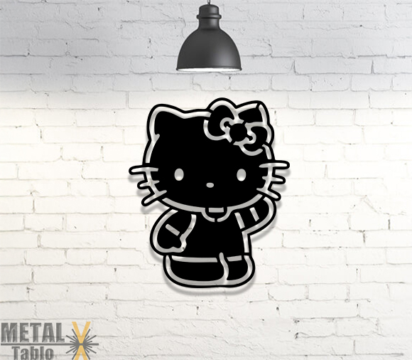 Hello Kitty Lazer Kesim Metal Tablo