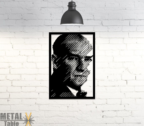 Atatürk Portre Lazer Kesim Metal Tablo
