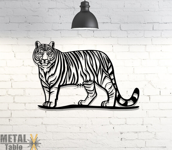 Bengal Kaplanı Lazer Kesim Metal Tablo