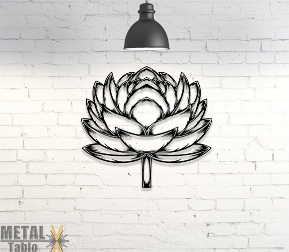 Lotus Çiçeği Yoga Lazer Kesim Metal Tablo