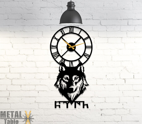 Kurt Başı Roma Rakam Metal Duvar Saati