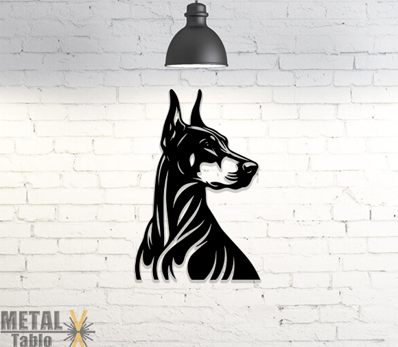 Doberman Lazer Kesim Metal Tablo