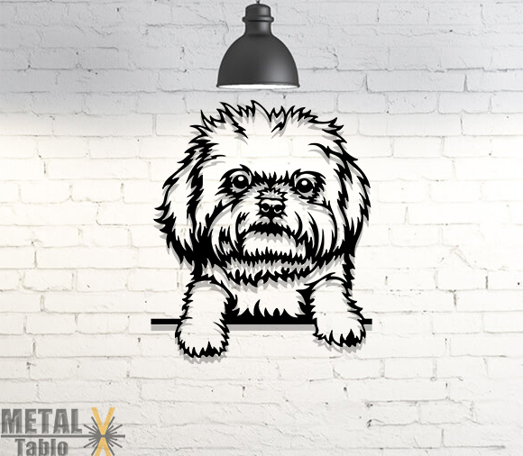 Russian Tsvetnaya Bolonka Lazer Kesim Metal Tablo