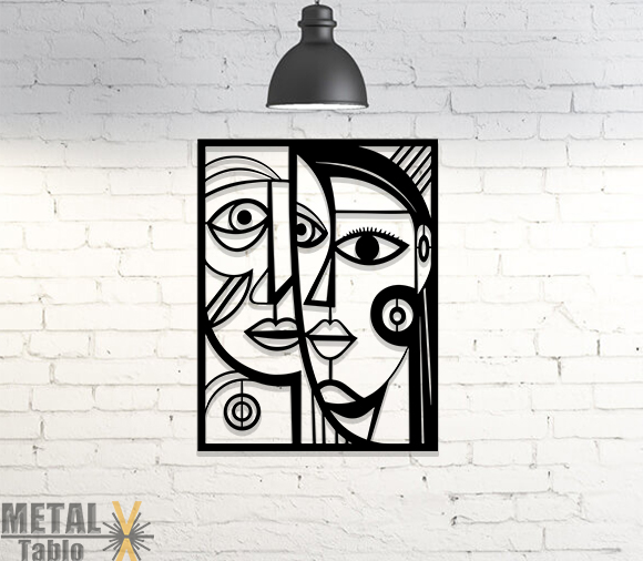 Picasso Tarzı 1 Lazer Kesim Metal Tablo