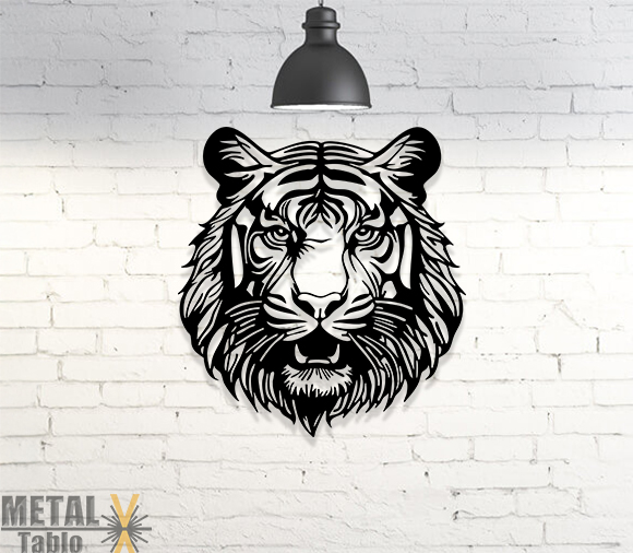 Kaplan Silüeti Lazer Kesim Metal Duvar Tablosu