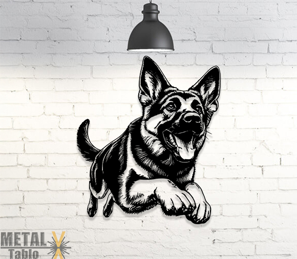 Alman Bekçi Köpeği K9 Metal Tablo