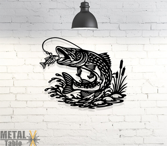 Turna Balık Avı Lazer Kesim Metal Tablo