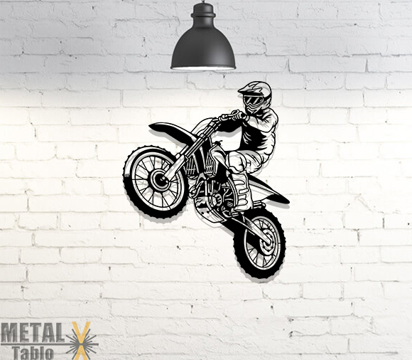 Freestyle Motocross Lazer Kesim Metal Tablo