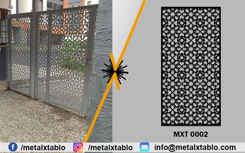 Metal Lazer Kesim Ferforje Site Giriş Kapısı
