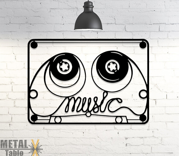 90lar Retro Kaset Lazer Kesim Metal Tablo