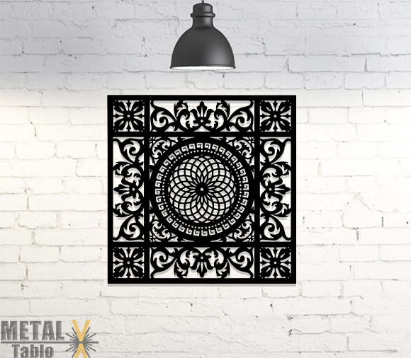 Desenli Pano Lazer Kesim Metal Tablo