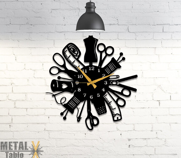 Terzilere Özel Tasarım Metal Duvar Saati